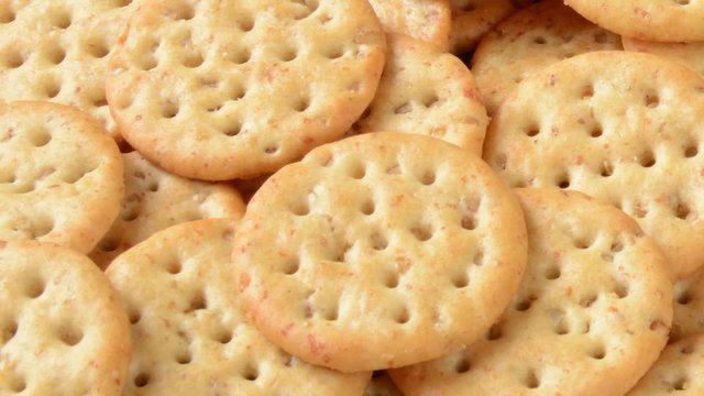 Whole wheat crackers from a high angle view

