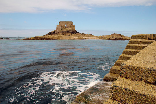 Fortress in the harbour of Saint Malo, Bretagne, France