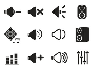 black speaker icons set