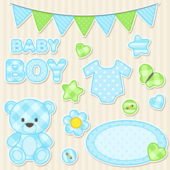 Scrapbook elements for boy