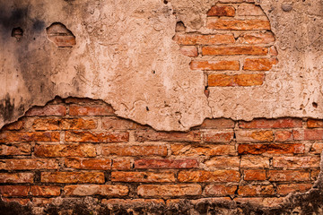 Vintage background of brick wall texture.more than 100 years old