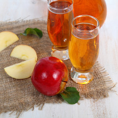 Apple juice and apples