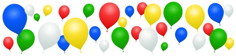 Naklejka premium Ballons colorés sur fond blanc