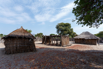 traditional african village with houses