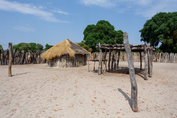traditional african village with houses