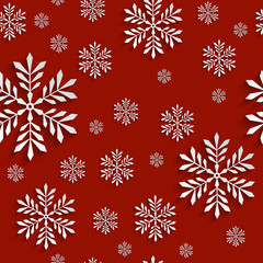 Naklejka na ściany i meble Abstract 3d Seamless Pattern with Snowflakes