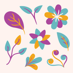 Fototapeta na wymiar floral design element in doodle style