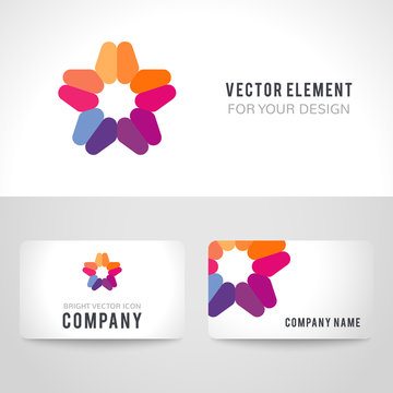 Abstract bright colorful logotype on white background. Vector