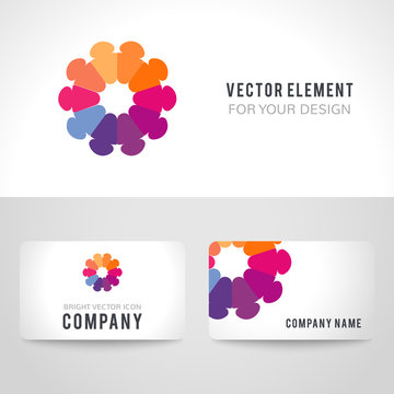 Abstract bright colorful communication logotype. Vector