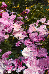 Abstract background. Oil painting - flowers