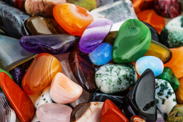collection of semiprecious natural stones