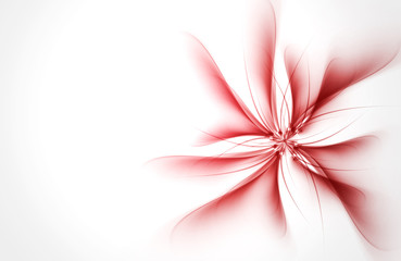 Red Flower Abstract Waves Background - obrazy, fototapety, plakaty