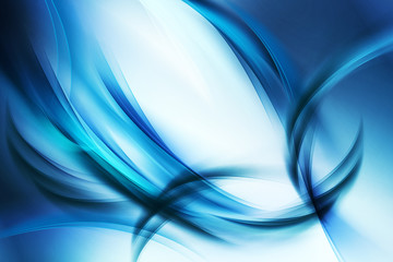 Chaos Blue Light Abstract Waves Background - obrazy, fototapety, plakaty