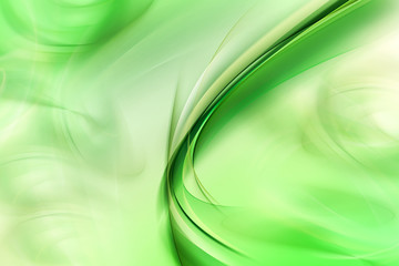 Green Light Abstract Waves Background