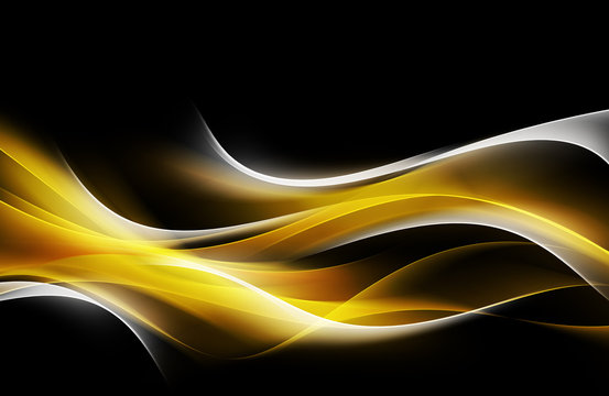 Powerful Orange White Light Abstract Waves Background