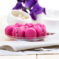 Colorful traditional French Makarons