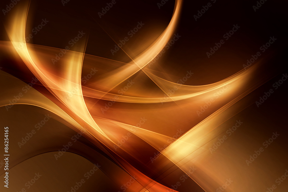 Wall mural Modern Gold Light Abstract Waves Background