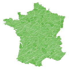 Scribble Landkarte Frankreich