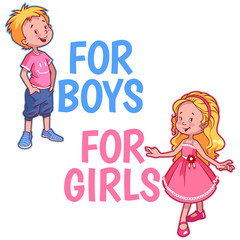 Boy and girl logo. Vector illustration on a white background.