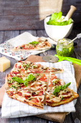 rustic italian pizza with mozzarella