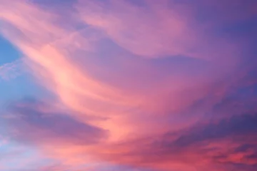 Crédence de cuisine en verre imprimé Ciel Sunset Cirrus Multicolored Clouds Background