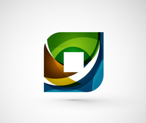 Abstract geometric company logo square, rhomb
