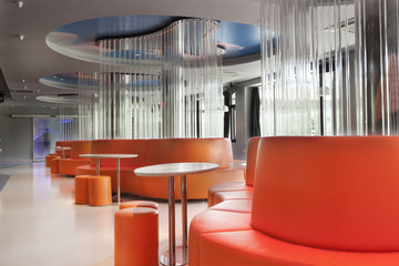 futuristic disco bar interior