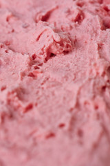 Raspberry ice cream from above