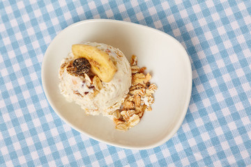 Scoop of granola ice cream