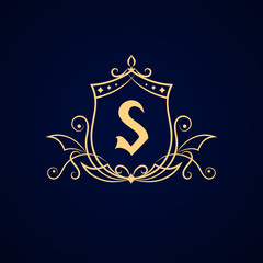 Monogram design elements, graceful template. Elegant line art logo design. Business sign, identity for Restaurant, Royalty, Boutique, Cafe, Hotel, Heraldic, Jewelry, Fashion. Vector illustration
