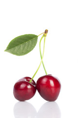 cherries on white