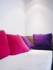 Colorful Pillows on Sofa in Home interior decoration