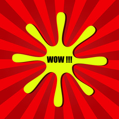 Wow. Comic book explosion retro rays background