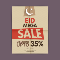 Sale flyer or tamplate for Eid Mubarak celebration.