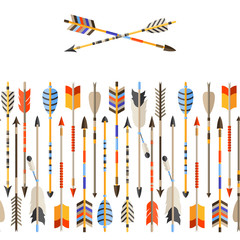 Ethnic seamless pattern with indian arrows in native style