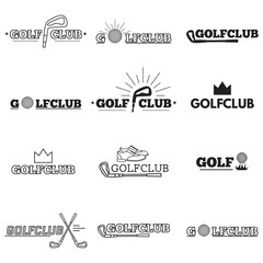 Set of golf club logos