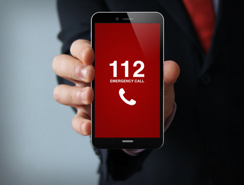 emergency call businessman smartphone