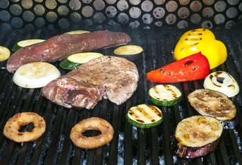 cooking vegetables on the grill