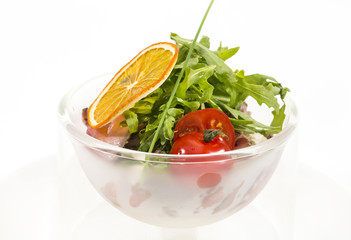 tomatoes and cheese on white plate in a restaurant