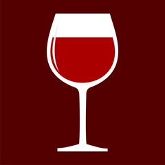 Red Wine glass icon 