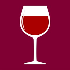 Red Wine glass icon pink
