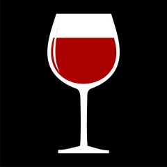 Red Wine glass icon black