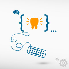 Tooth icon and flat design elements