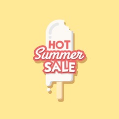 Hot summer sale. Flat design template.