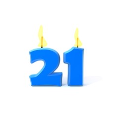 Birthday candles number twenty one 