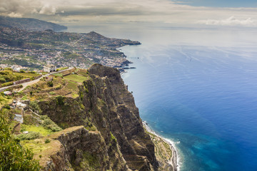 Fototapeta premium 600 Meter high cliffs of Gabo Girao at Madeira Island, Portugal