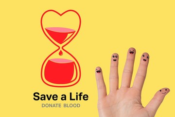 Composite image of blood donation