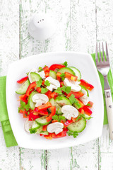 vegetable salad with mushrooms