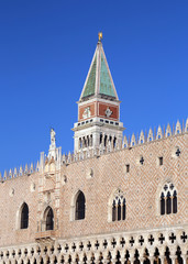 bell tower of saint mark and Doge s Palace in Venice