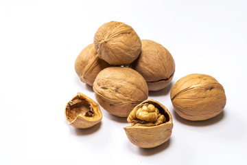 walnut isolated on the white background